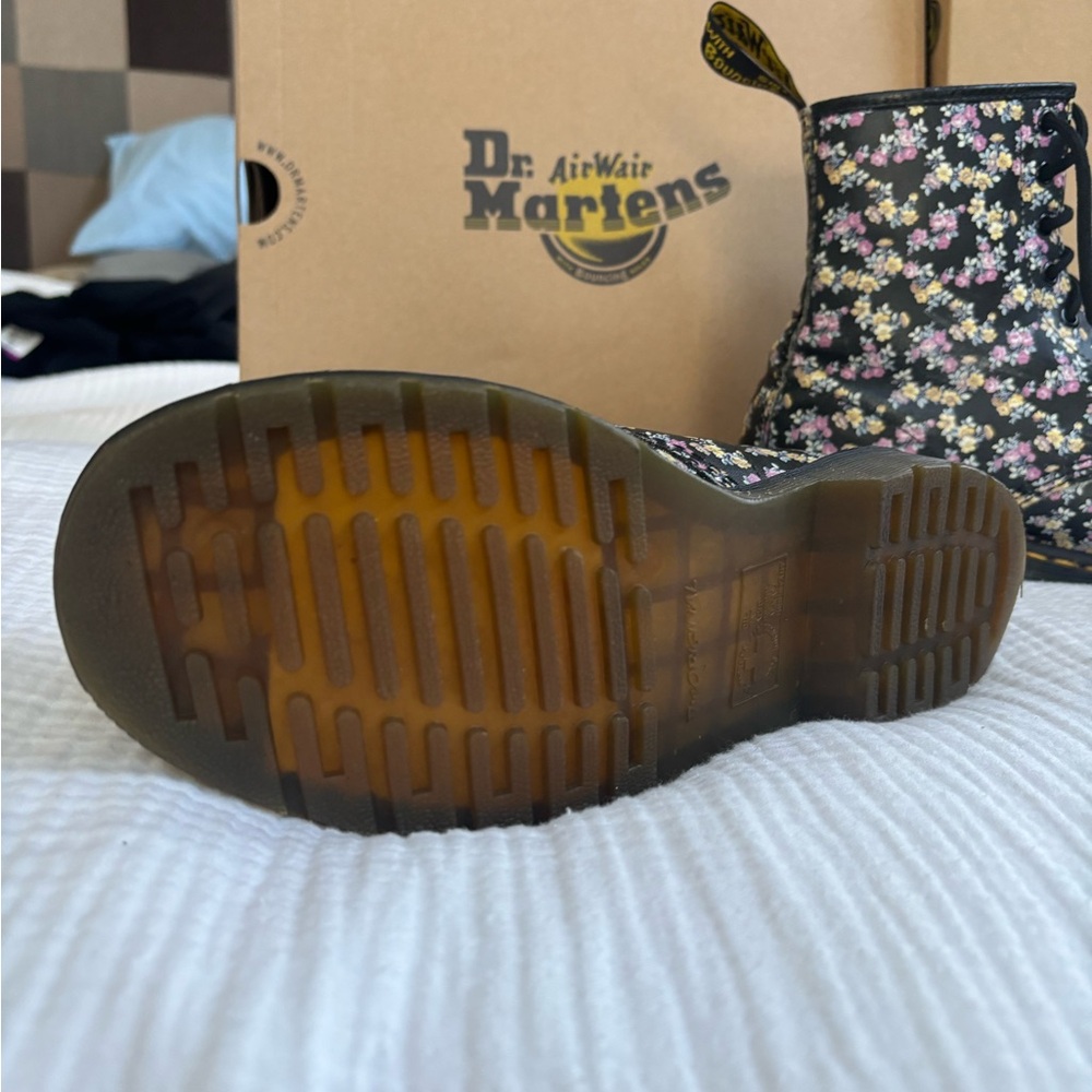 Dr. Martens Black Floral Combat Boots - Picture 4 of 6